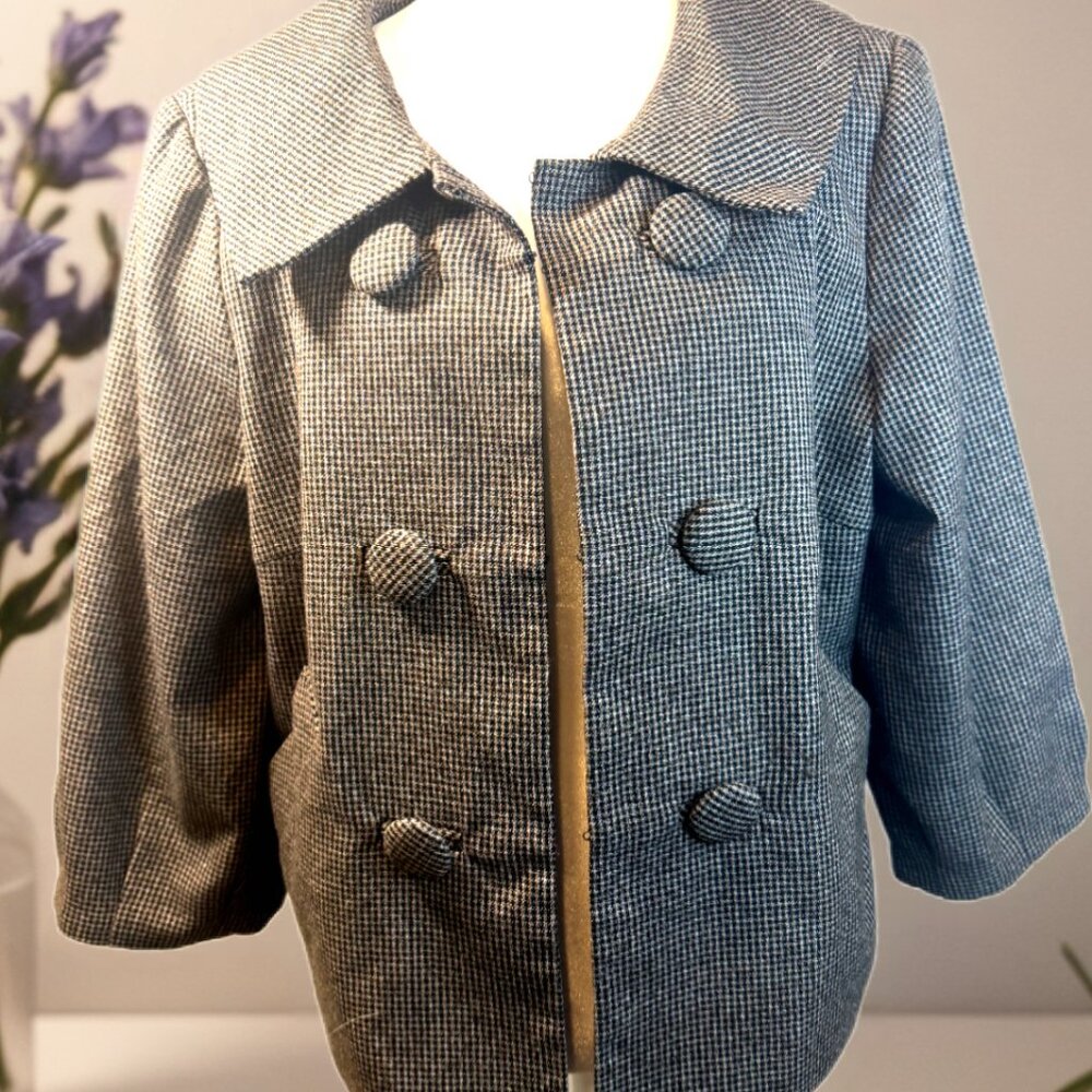 Classic Larry Levine lined vintage inspired jacket brown/black tweed
